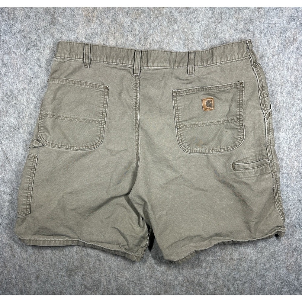 Carhartt B144 LBR Canvas Work Shorts Mens 40 Brown Utility Carpenter Cotton‎